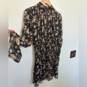 London Fallon Black and Gold Floral dress